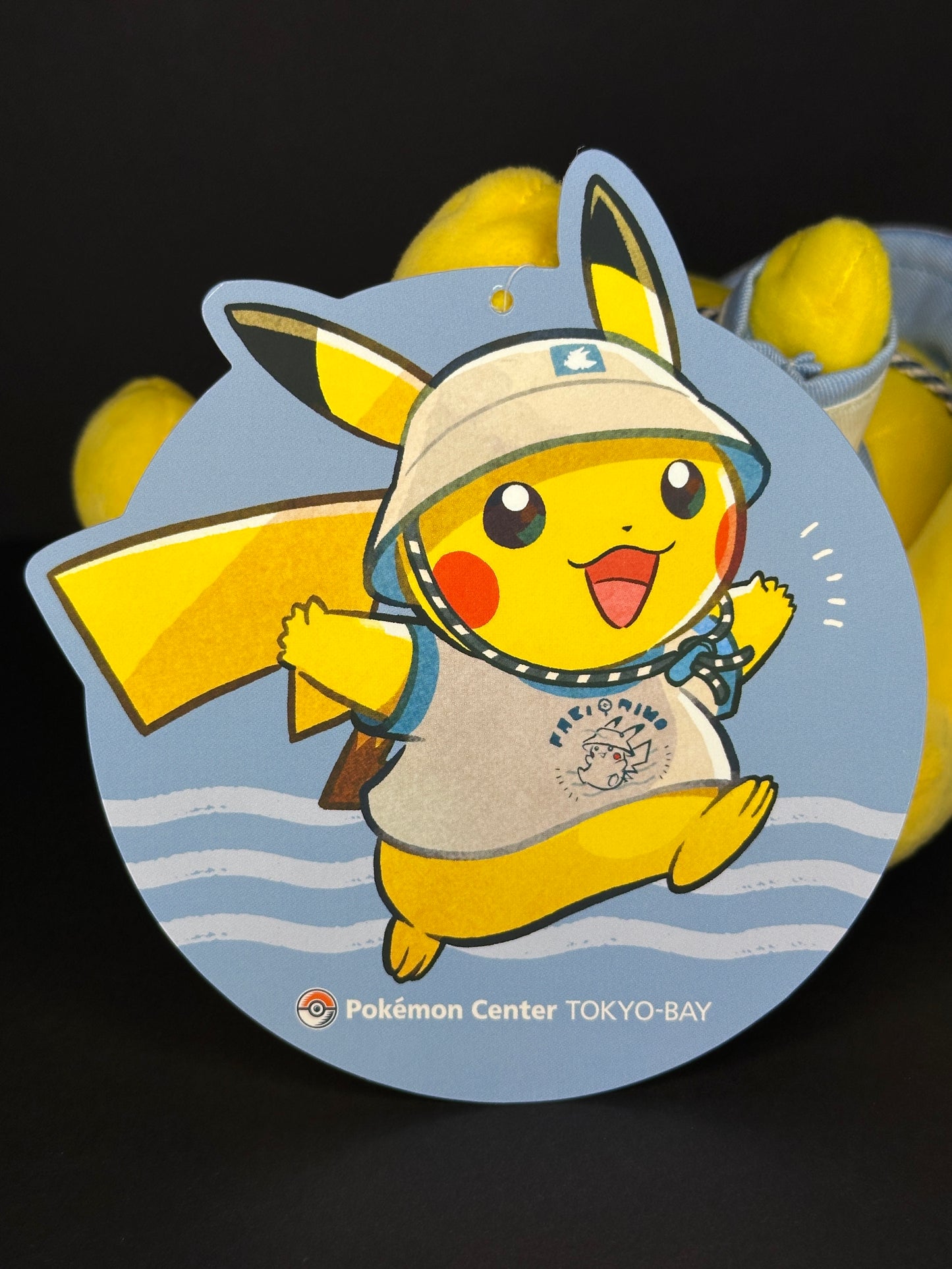Pikachu with PIKA PIKA BAY Shirt and Hat Plush - Pokémon Center Tokyo Bay Exclusive