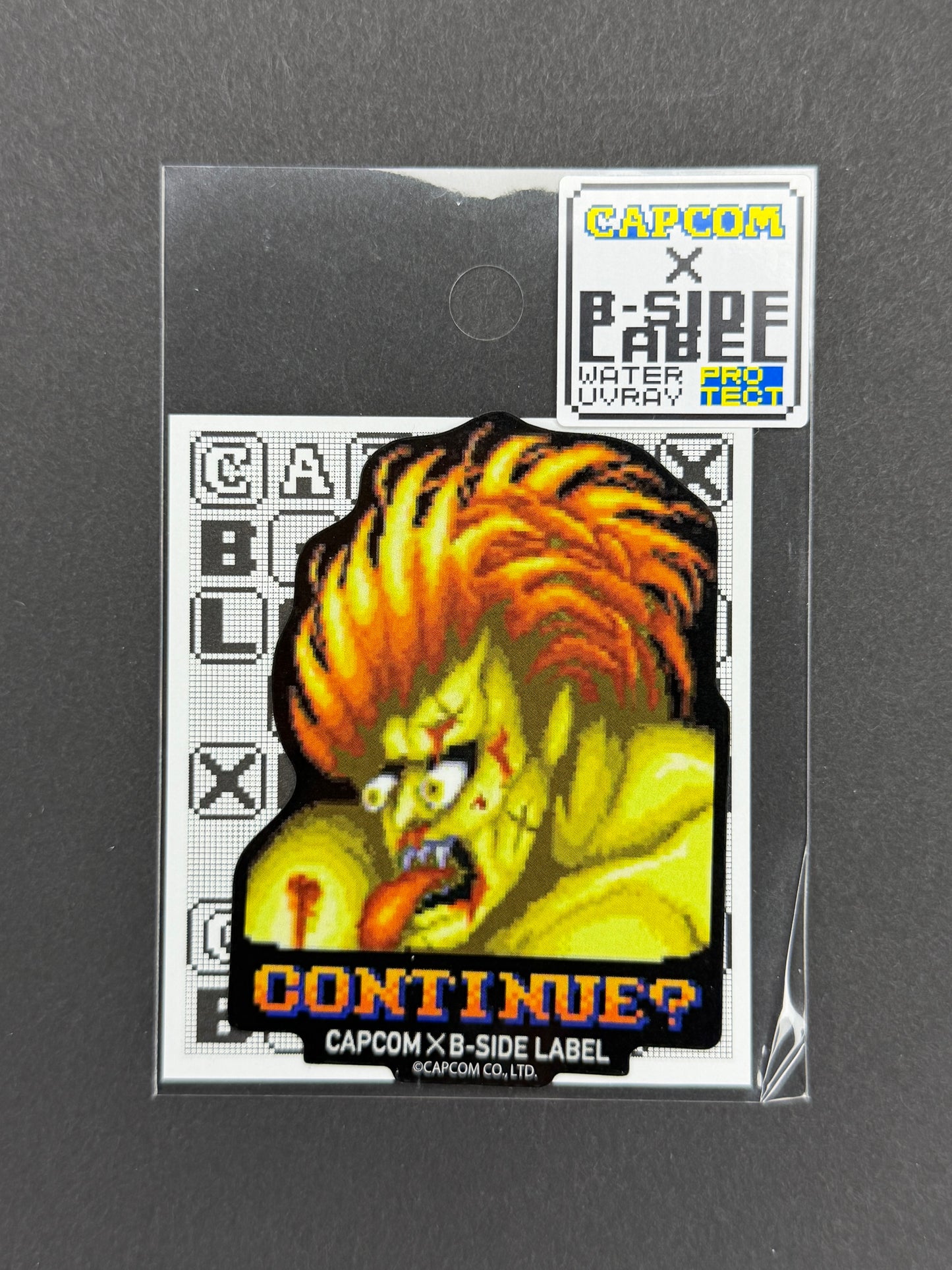 B-SIDE LABEL Collab Sticker - Capcom - Street Fighter - Blanka (Continue?)