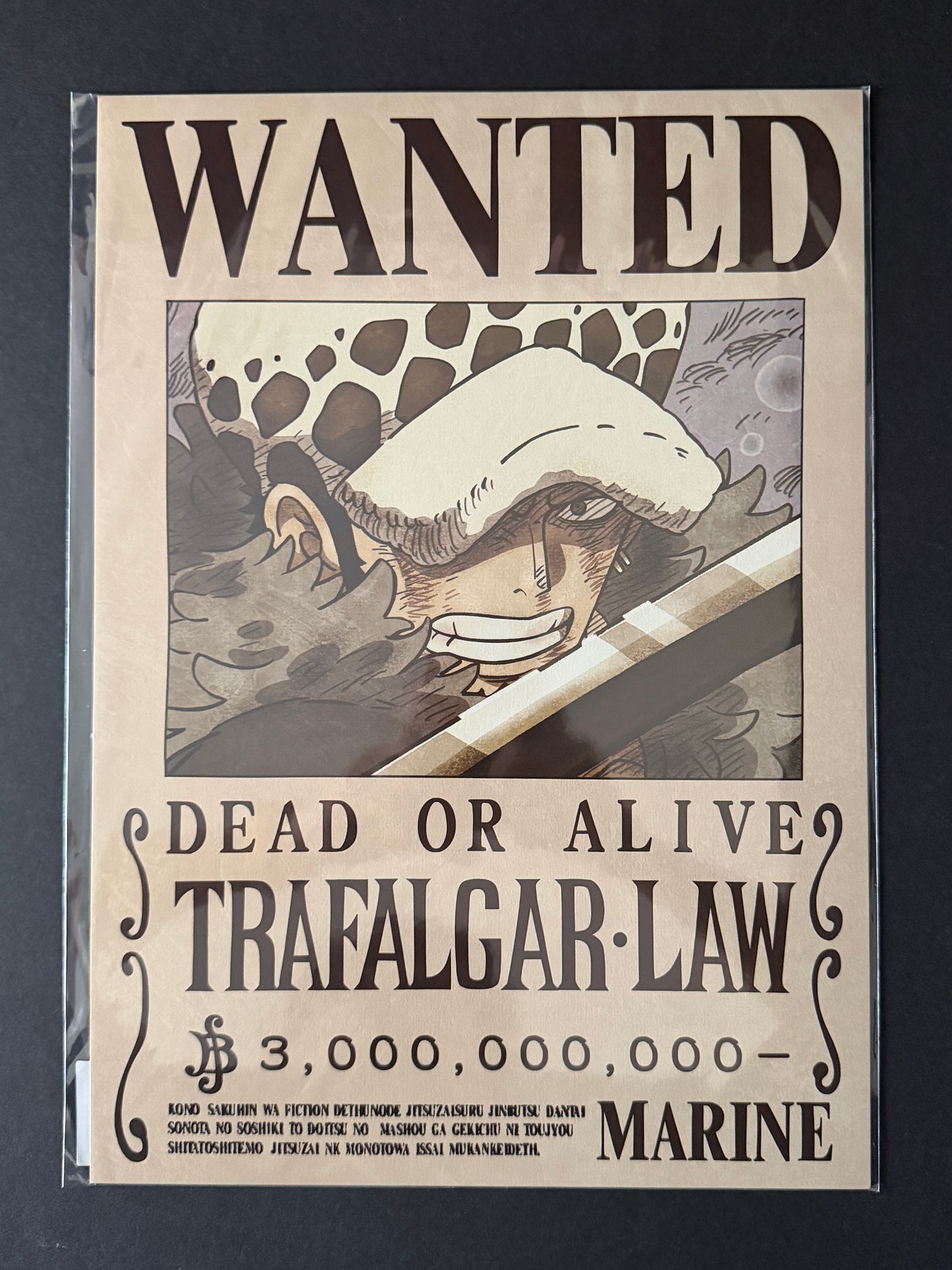One Piece - Navy Issued Official Wanted Poster - Trafalgar Law (3 Billion)