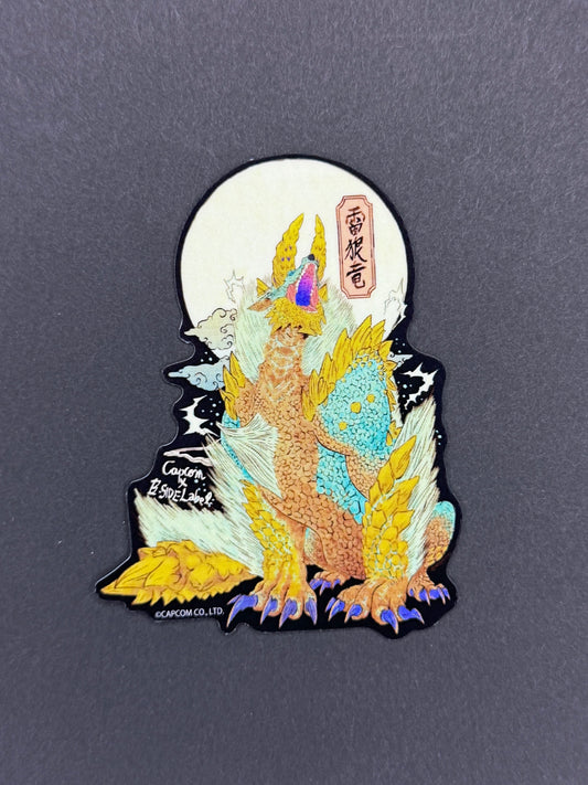 B-SIDE LABEL Collab Sticker - Capcom - Monster Hunter - Zinogre (Ukiyo-e)