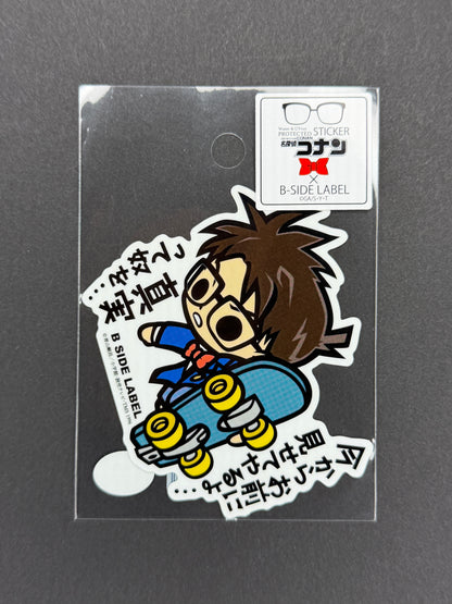B-SIDE LABEL Collab Sticker - Detective Conan - Conan Edogawa (on Skateboard)