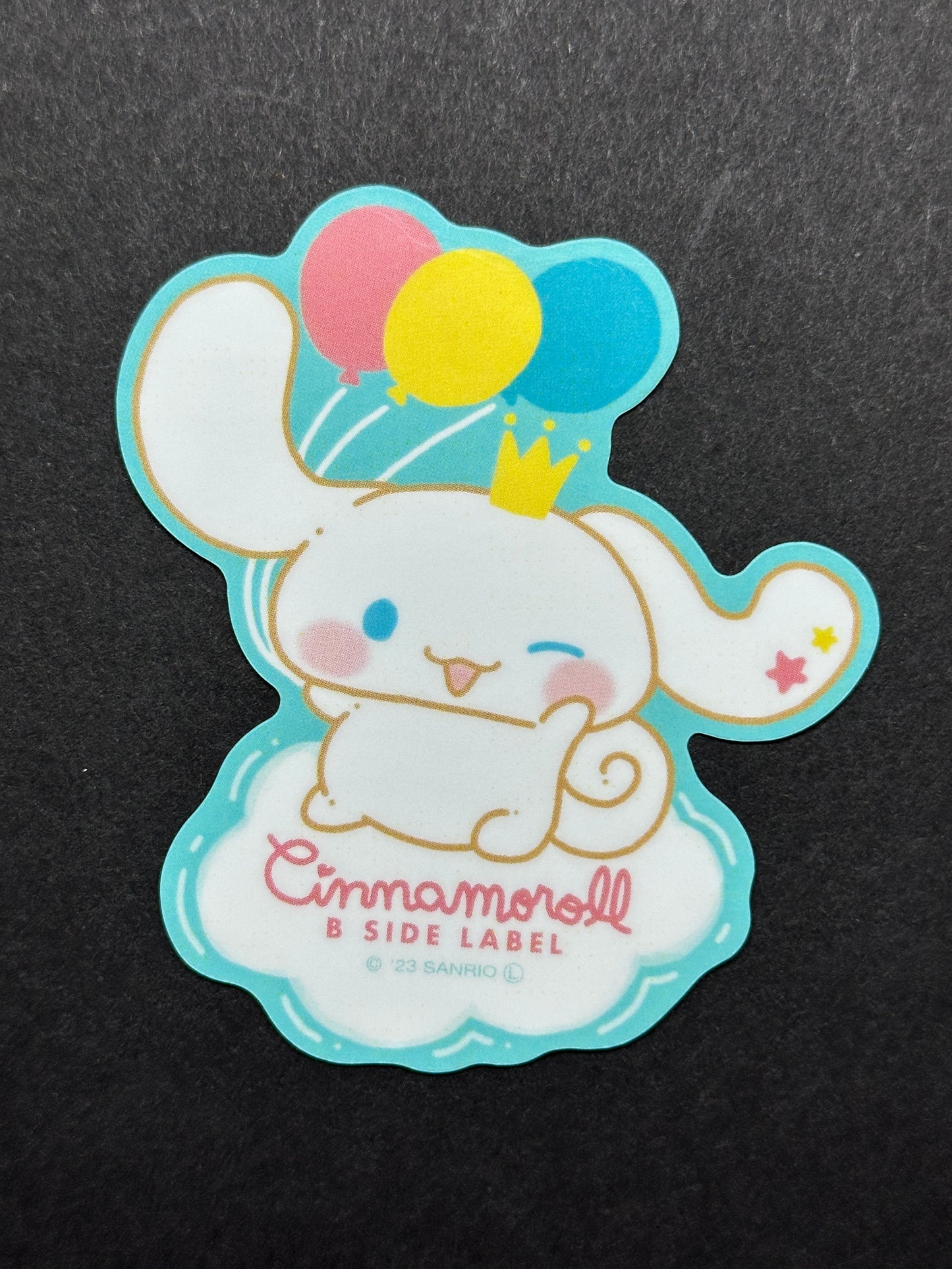 Sanrio Characters - Cinnamoroll with Balloons - B-Side Label Collab Sticker