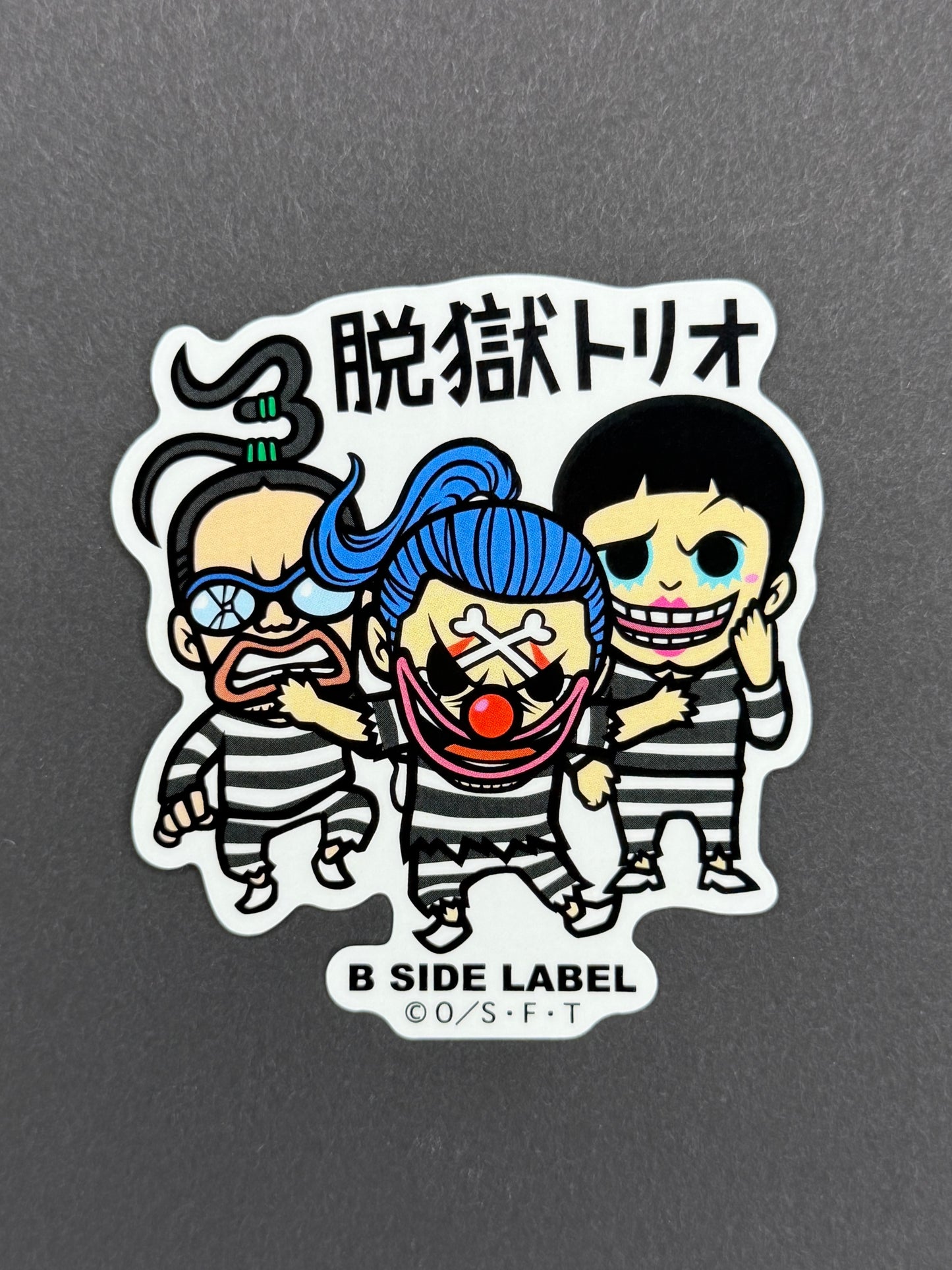 B-SIDE LABEL Collab Sticker - One Piece - Galdino, Buggy & Bon Clay (Jailbreak Trio)