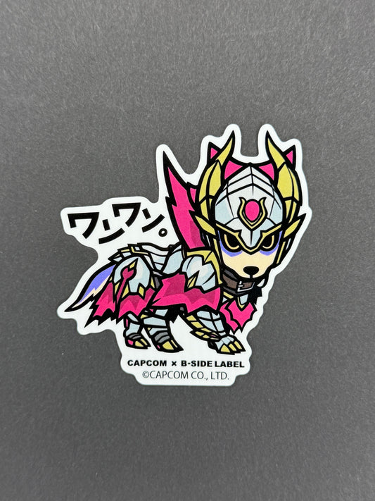 B-SIDE LABEL Collab Sticker - Capcom - Monster Hunter - Canyne Malzeno Palamute