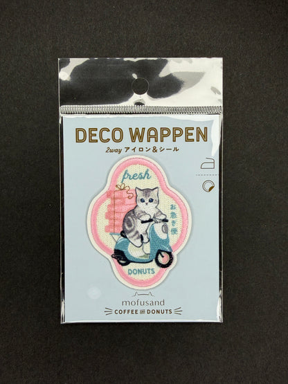 Mofusand COFFEE AND DONUTS 2way Iron-on Patch & Sticker - Express Delivery