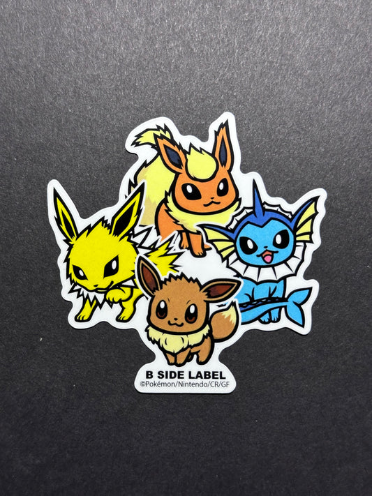 Pokémon - Eevee, Jolteon, Flareon & Vaporeon - B-Side Label Collab Sticker