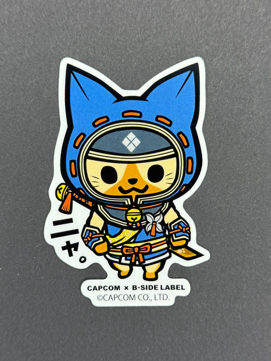 B-SIDE LABEL Collab Sticker - Capcom - Monster Hunter - Ninja Palico