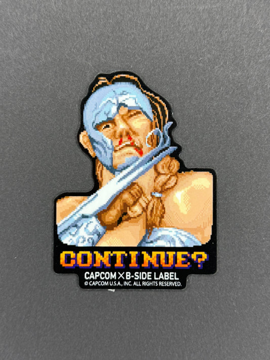 B-SIDE LABEL Collab Sticker - Capcom - Street Fighter - Vega (Continue?)