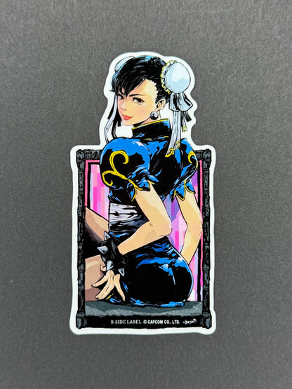 B-SIDE LABEL Collab Sticker - Capcom - Street Fighter - Chun Li (Side View)
