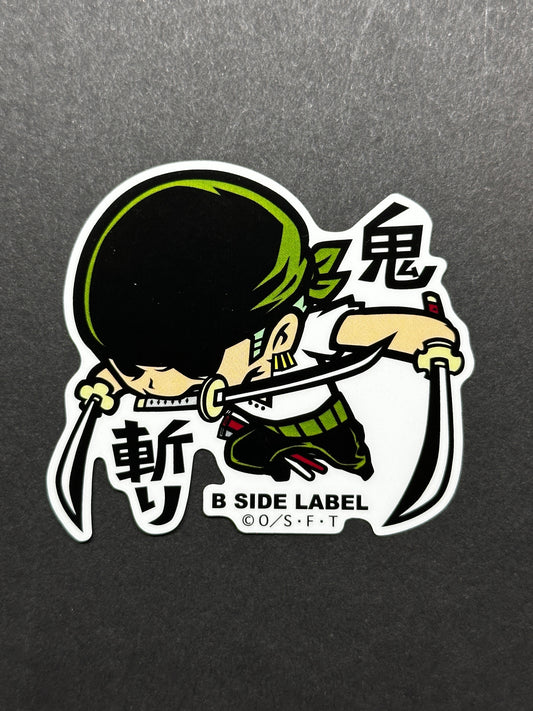 One Piece - Roronoa Zoro (Romance Dawn - 3 Sword Style) - B-Side Label Collab Sticker