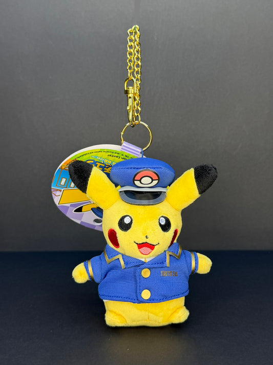 Station Chief Pikachu Mascot Plush Keychain - Pokémon Store Tokyo Station Exclusive