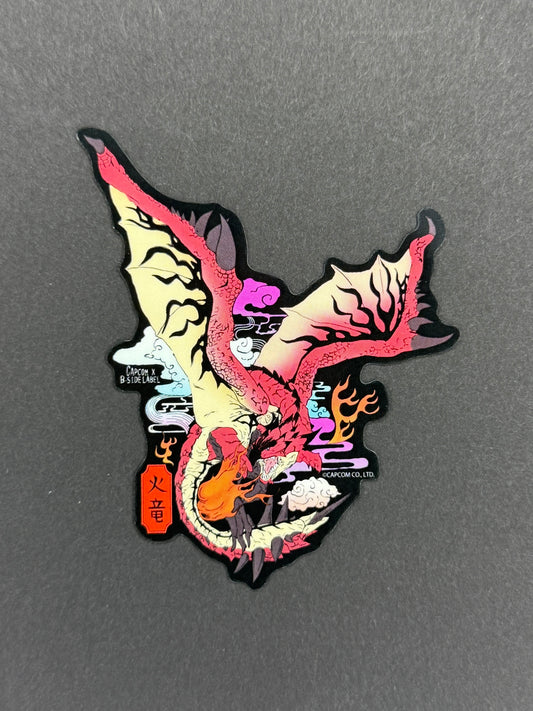 B-SIDE LABEL Collab Sticker - Capcom - Monster Hunter - Rathalos (Ukiyo-e)