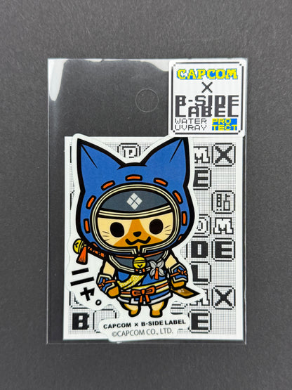 B-SIDE LABEL Collab Sticker - Capcom - Monster Hunter - Ninja Palico