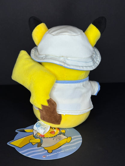 Pikachu with PIKA PIKA BAY Shirt and Hat Plush - Pokémon Center Tokyo Bay Exclusive