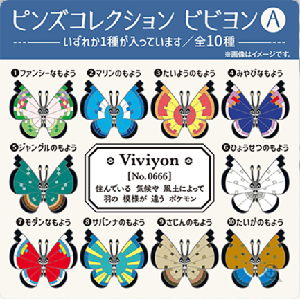 Pokémon Center Original - Vivillon Pin Collection - Box A (Blind Box)